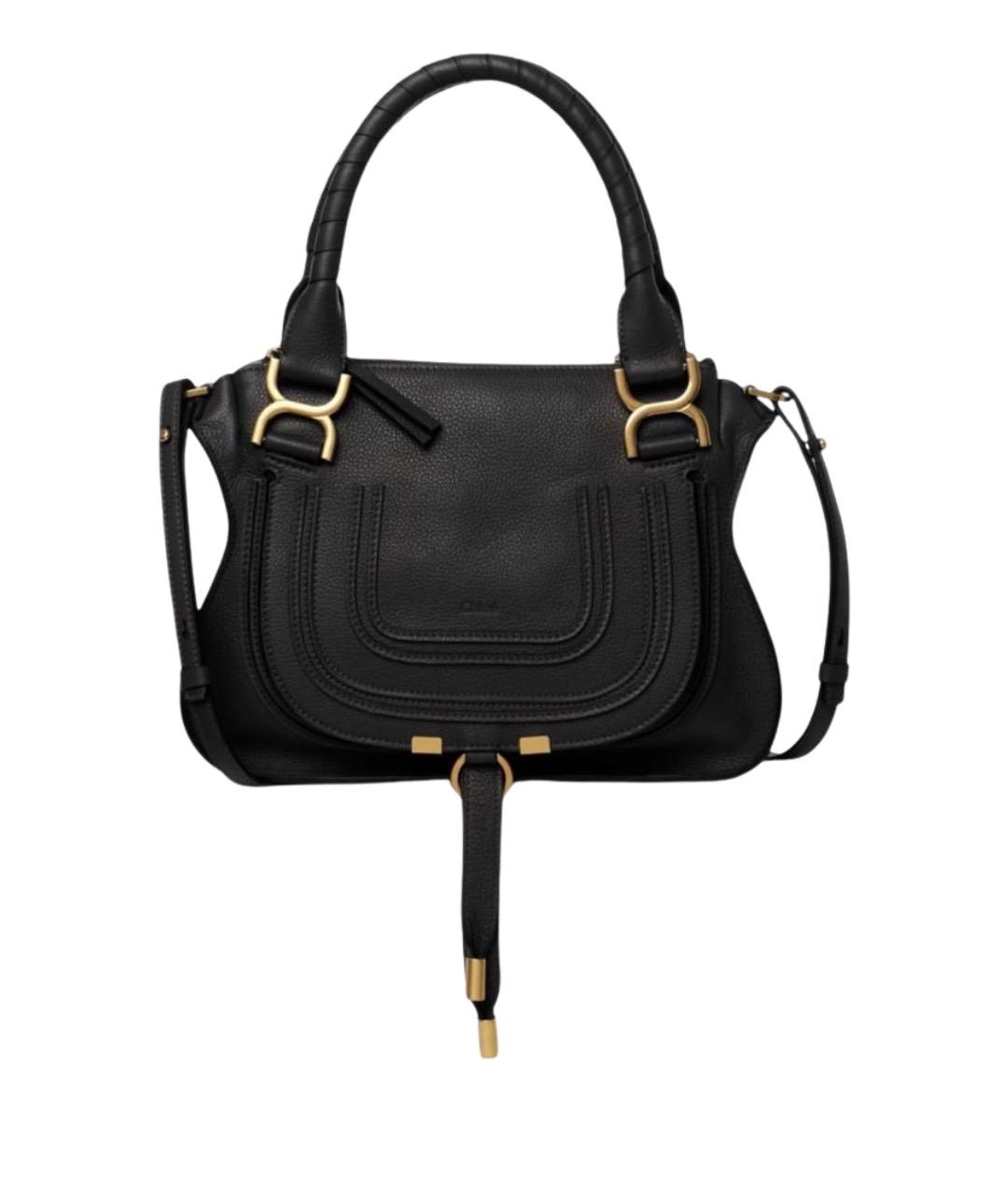 CHLOE Черная кожаная сумка с короткими ручками, фото 1