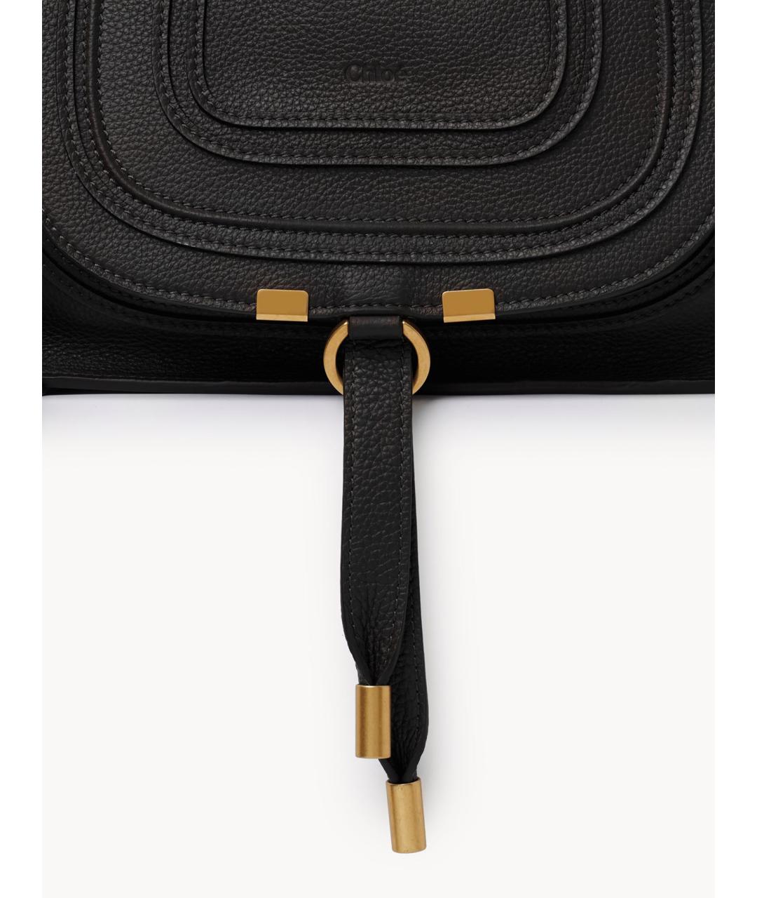 CHLOE Черная кожаная сумка с короткими ручками, фото 2