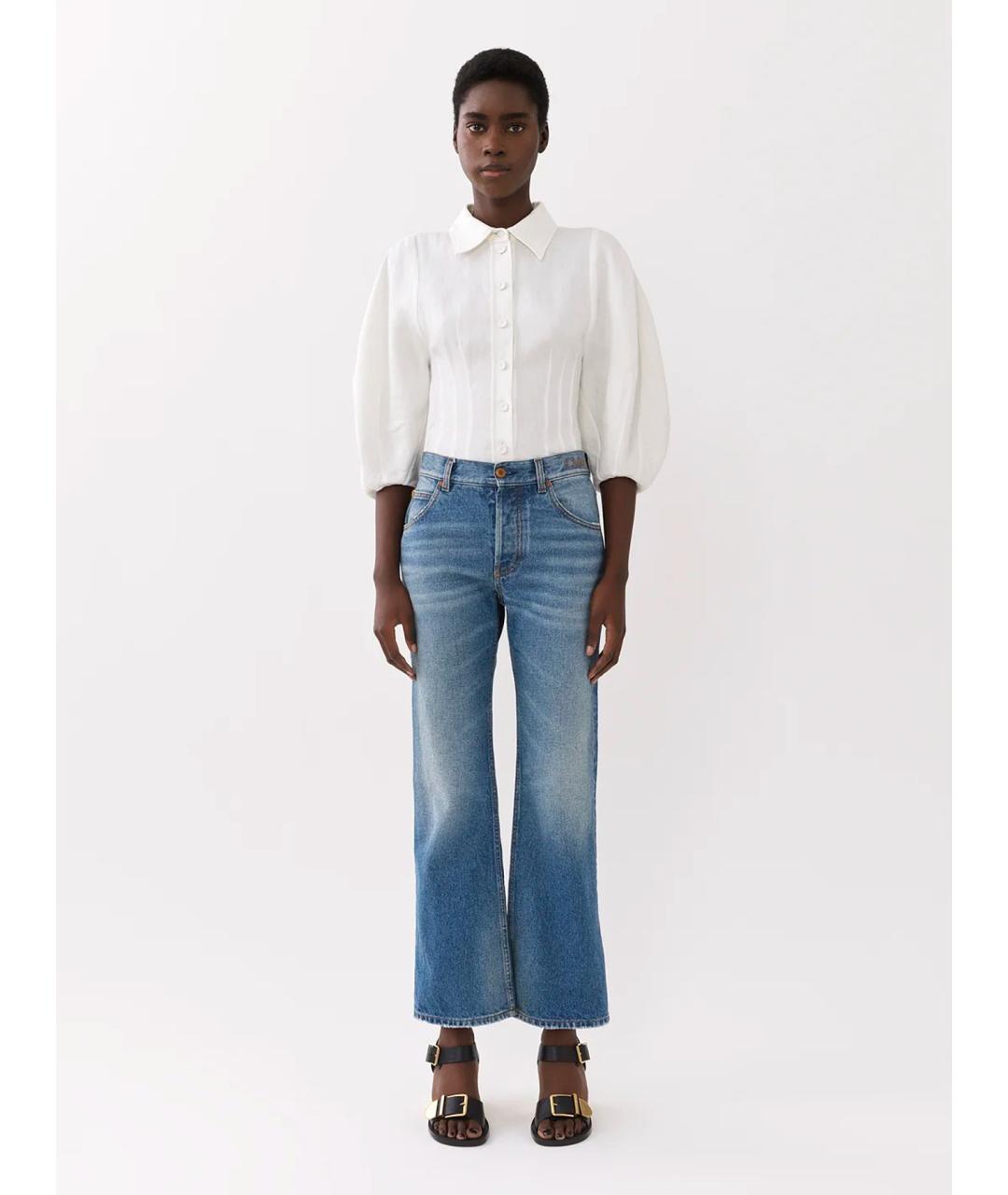 CHLOE Синие хлопковые джинсы клеш, фото 3