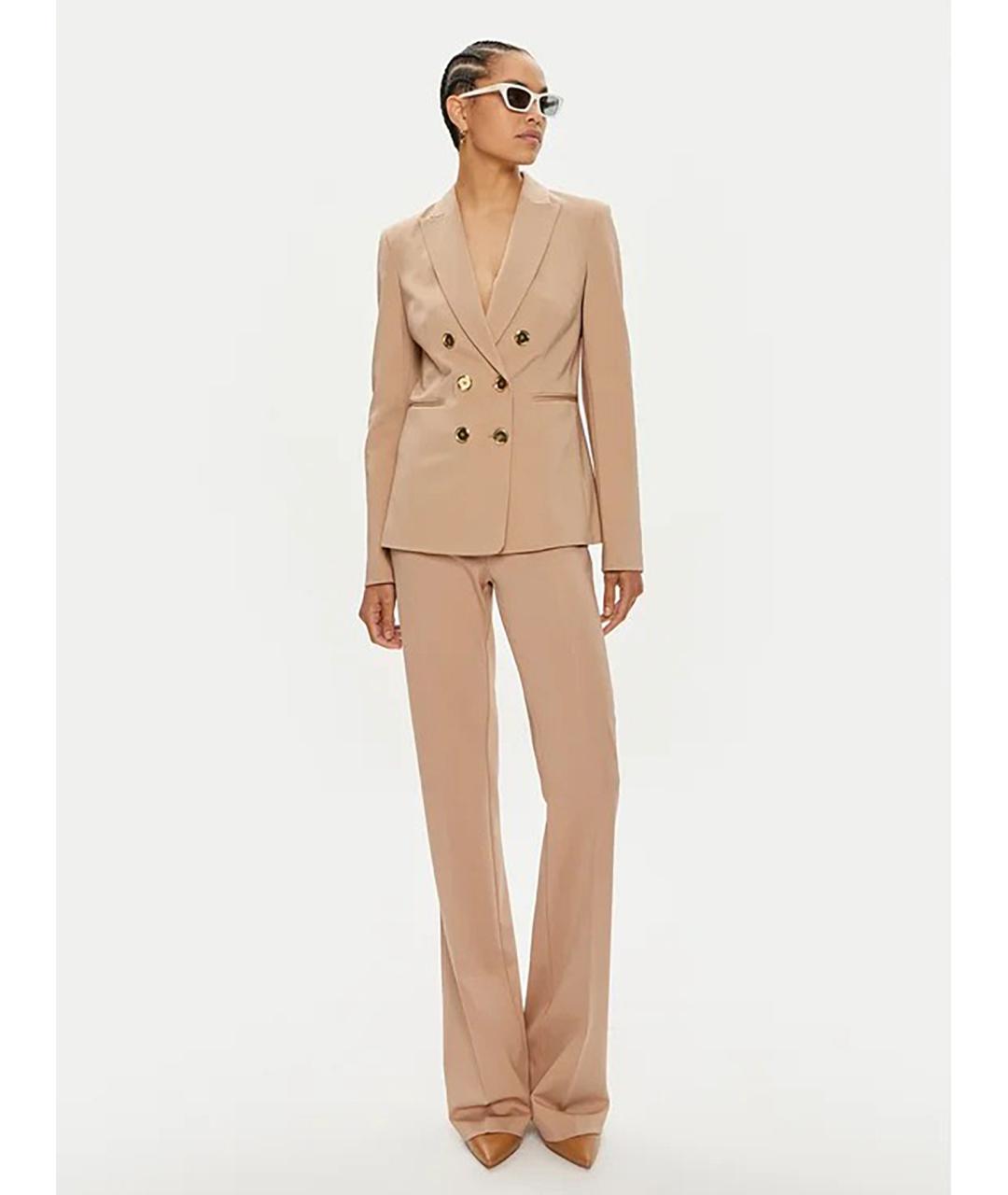 PINKO Бежевые вискозные брюки узкие, фото 2