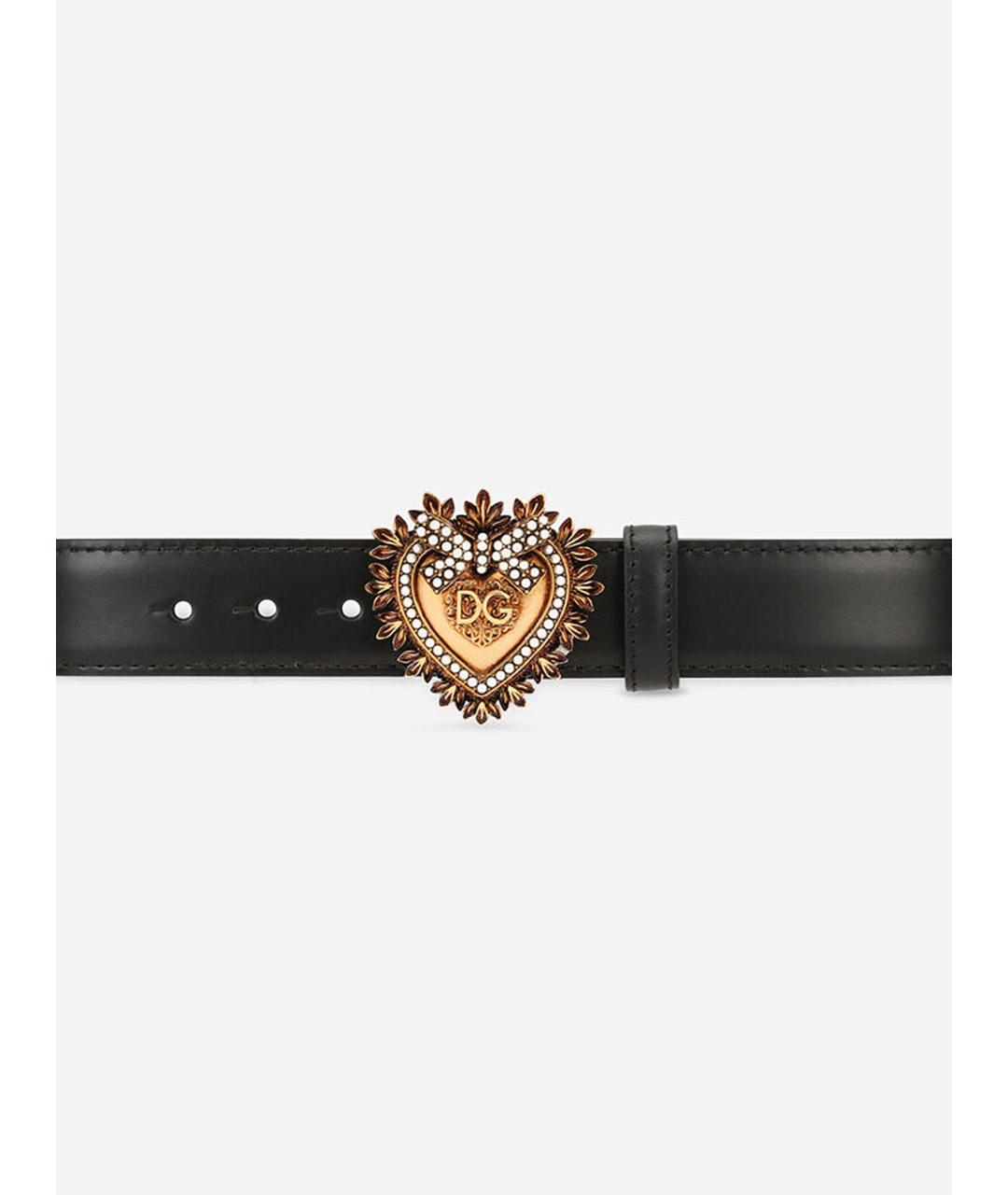DOLCE&GABBANA Черный кожаный ремень, фото 4