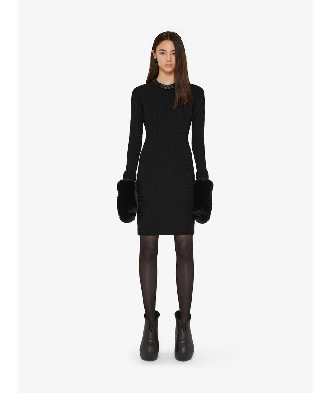 GIVENCHY Черное вискозное повседневное платье, фото 2