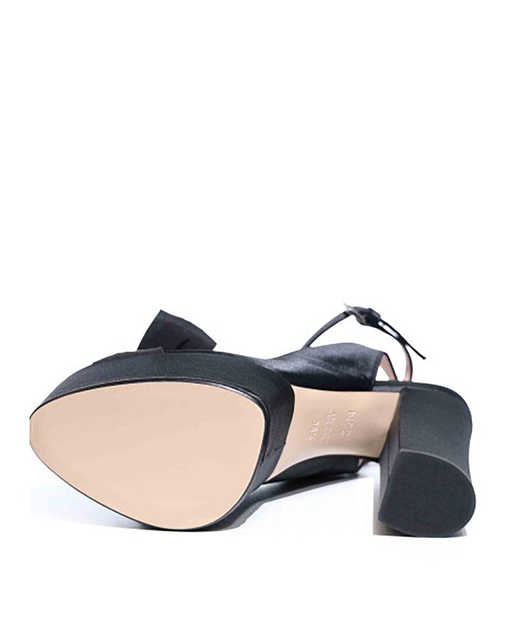 NO. 21 Черные текстильные босоножки, фото 5