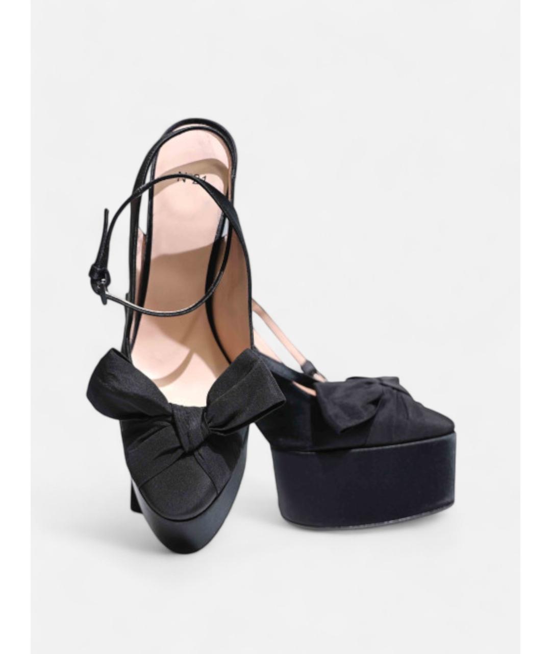 NO. 21 Черные текстильные босоножки, фото 2