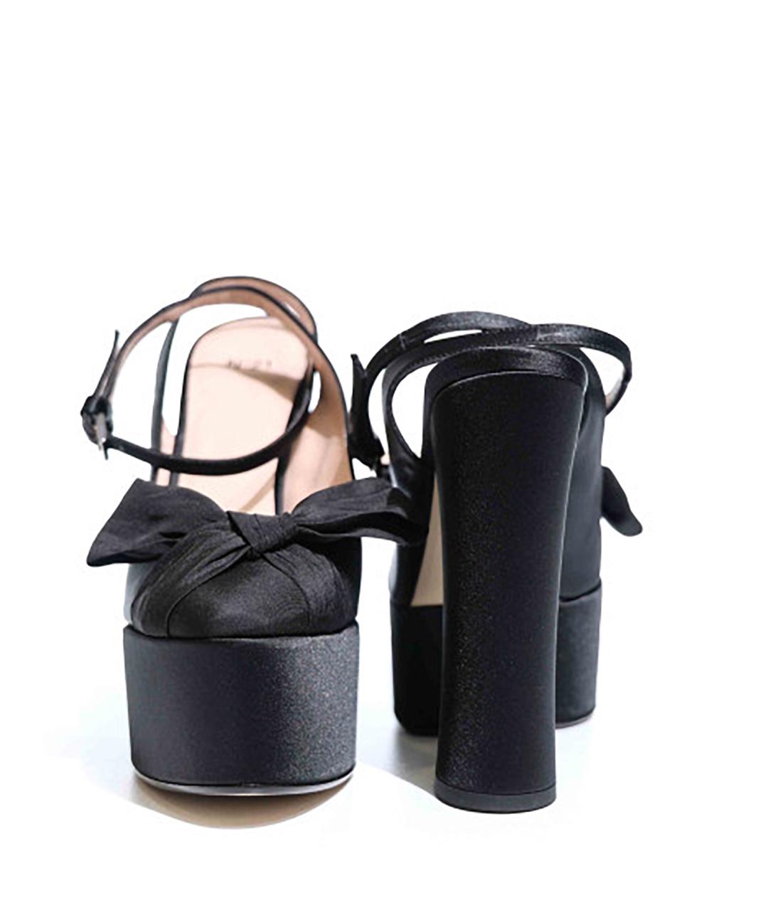 NO. 21 Черные текстильные босоножки, фото 4