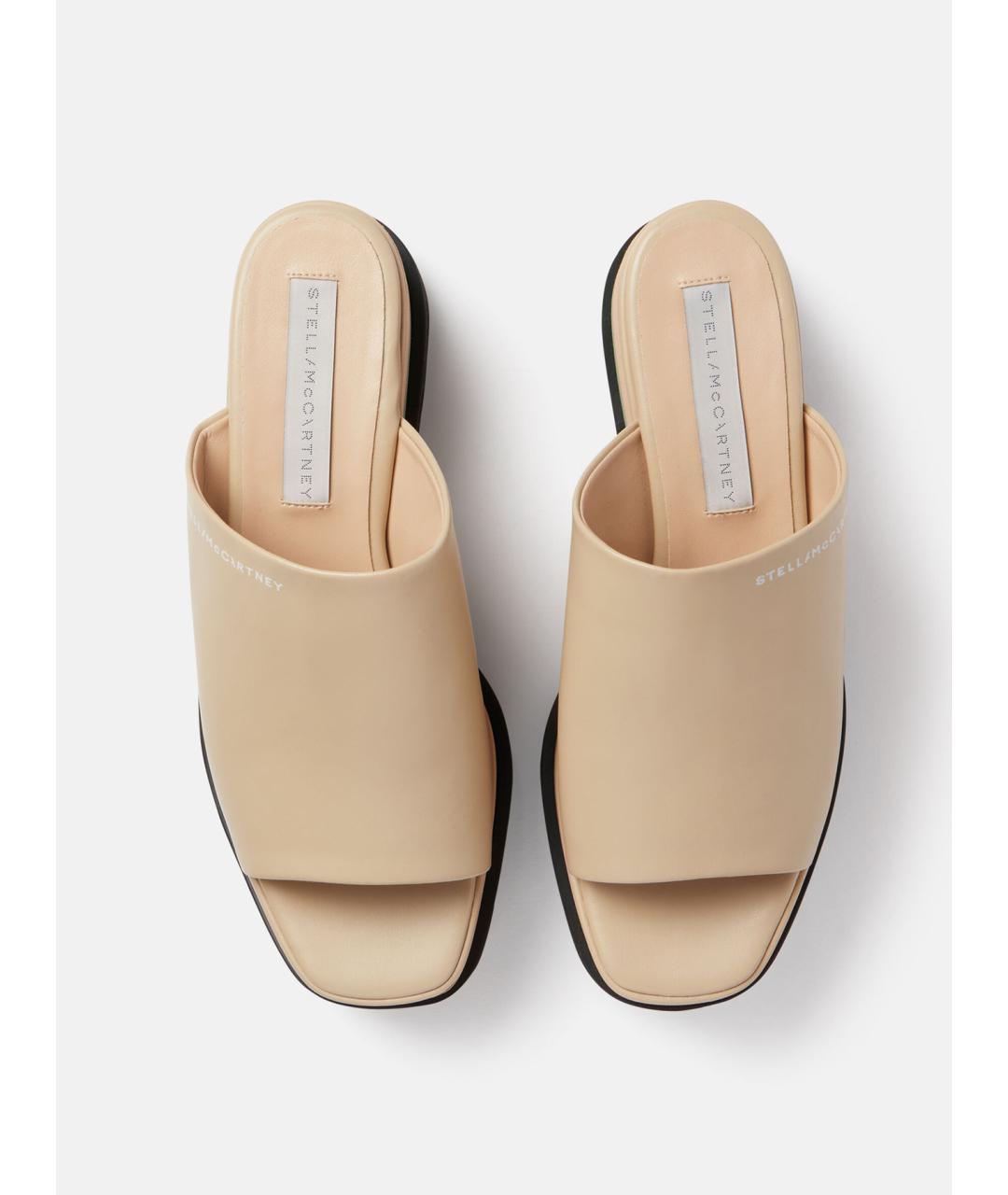 STELLA MCCARTNEY Бежевые шлепанцы из искусственной кожи, фото 3