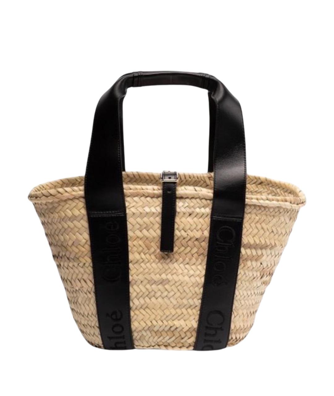 CHLOE Бежевая пелетеная сумка тоут, фото 1