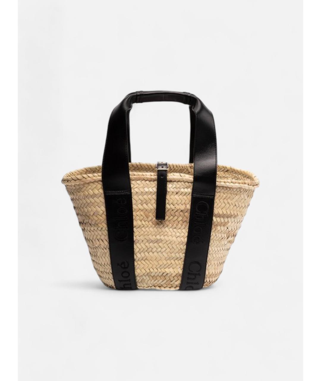 CHLOE Бежевая пелетеная сумка тоут, фото 4