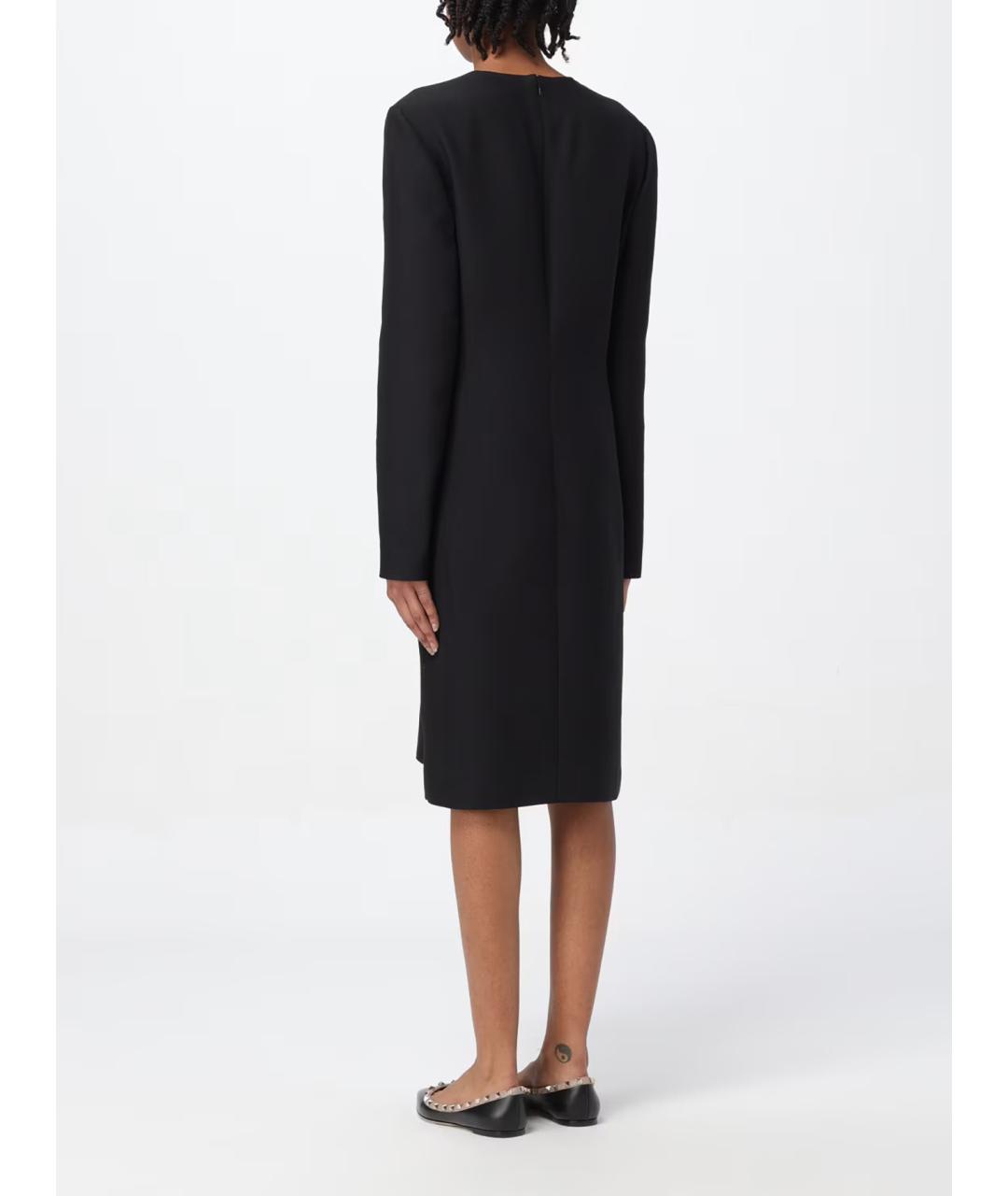 VALENTINO Черное шерстяное повседневное платье, фото 4