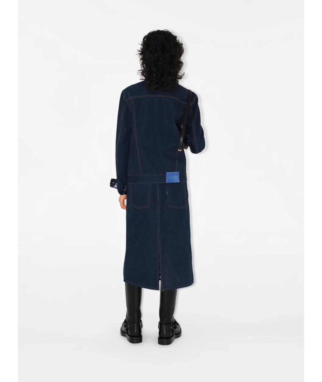 BURBERRY Синяя хлопковая юбка миди, фото 3