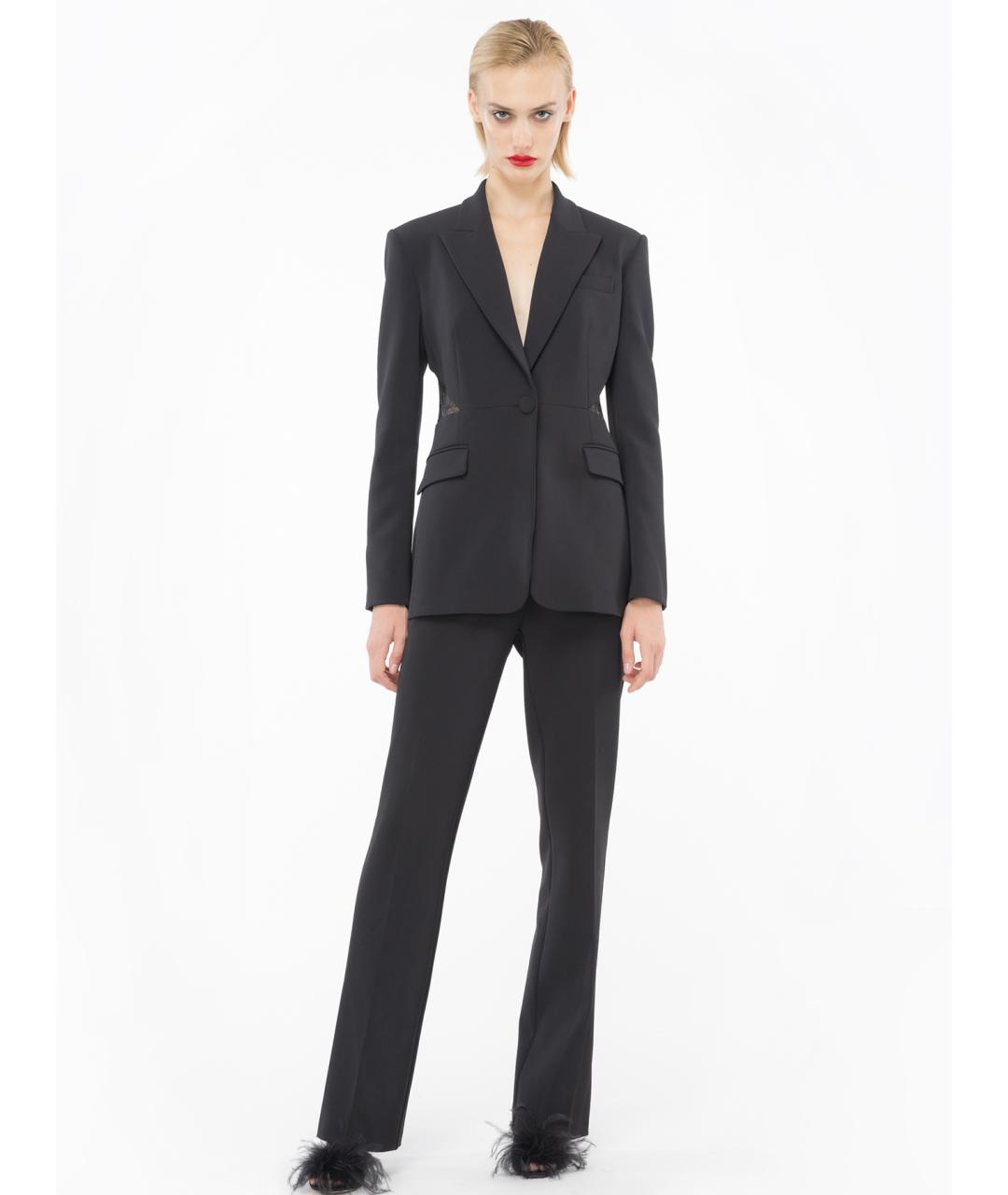 PINKO Черные полиэстеровые прямые брюки, фото 2