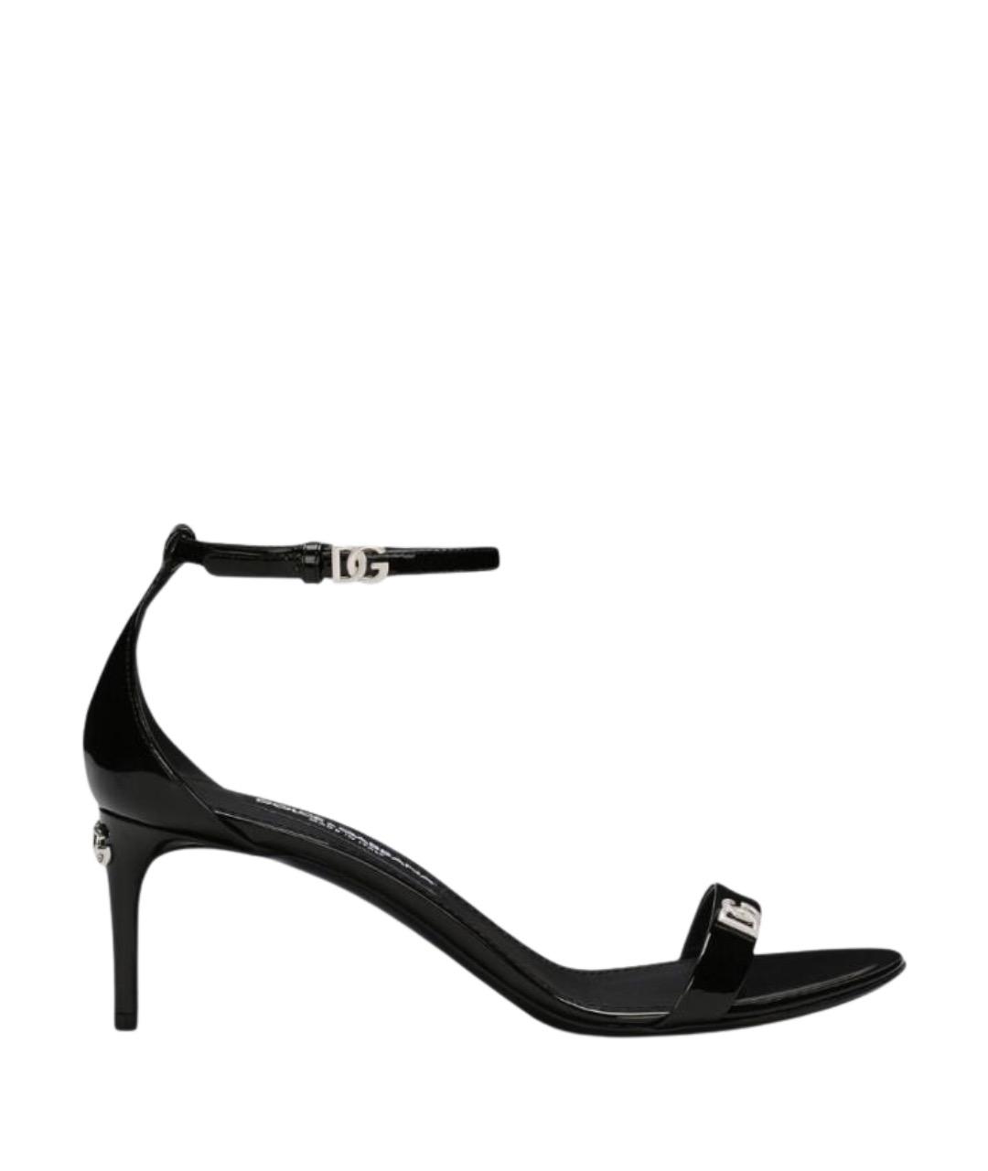 DOLCE&GABBANA Черные босоножки из лакированной кожи, фото 1