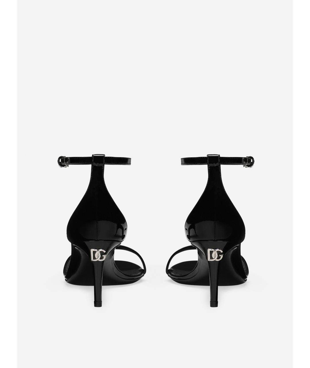 DOLCE&GABBANA Черные босоножки из лакированной кожи, фото 3