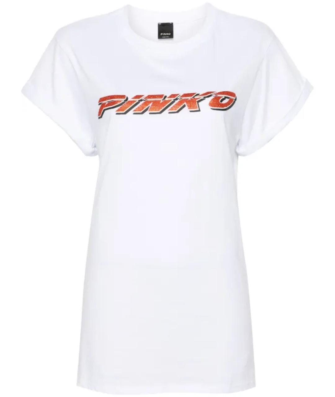 PINKO Белая хлопковая футболка, фото 1