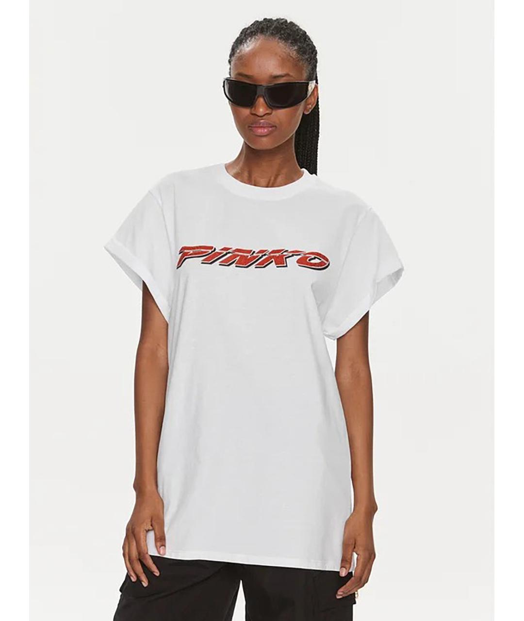 PINKO Белая хлопковая футболка, фото 2