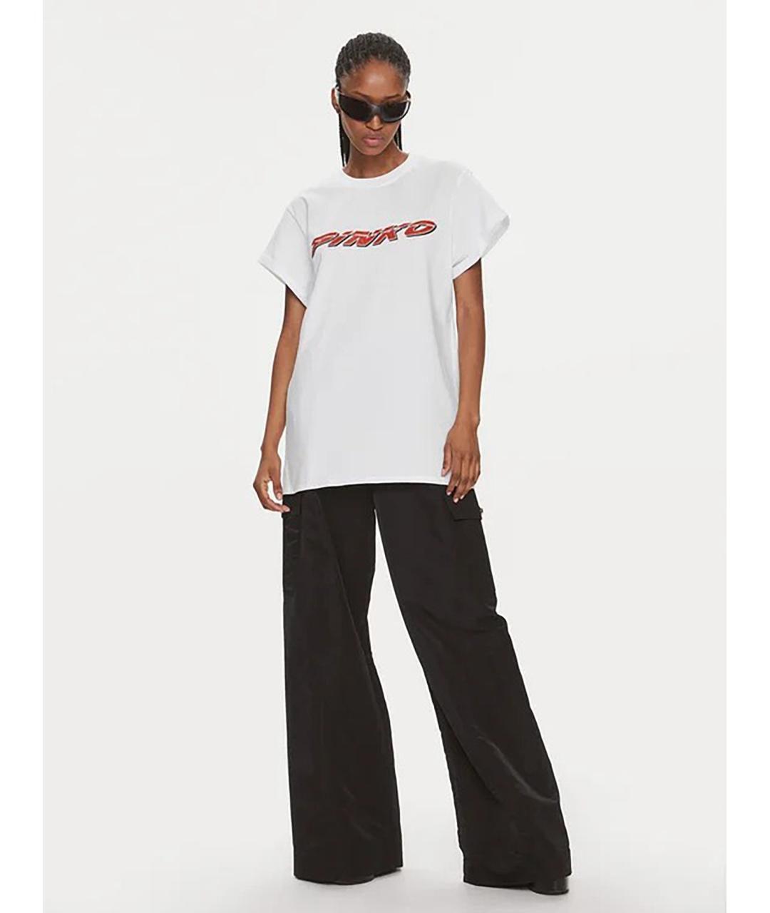 PINKO Белая хлопковая футболка, фото 4