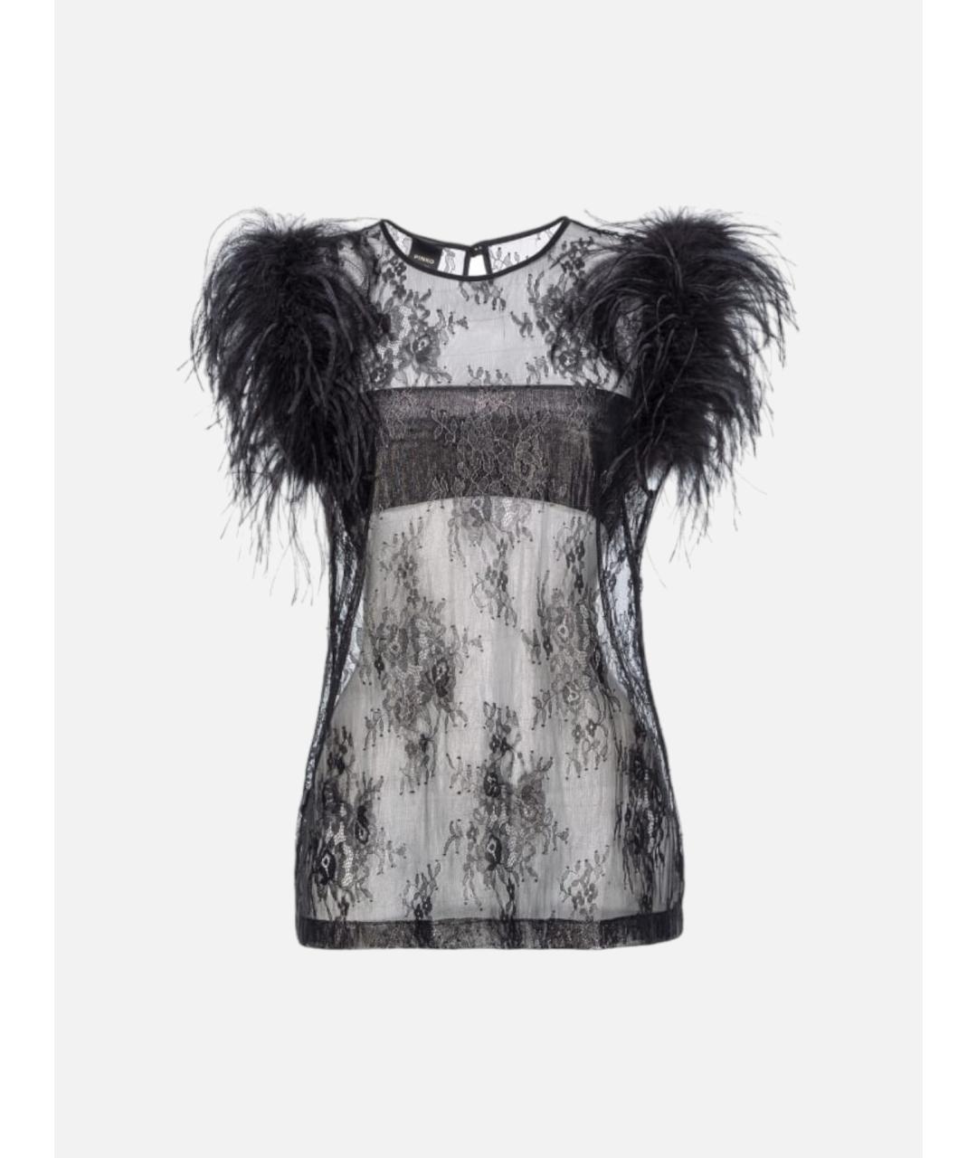 PINKO Черная полиамидовая блузы, фото 5