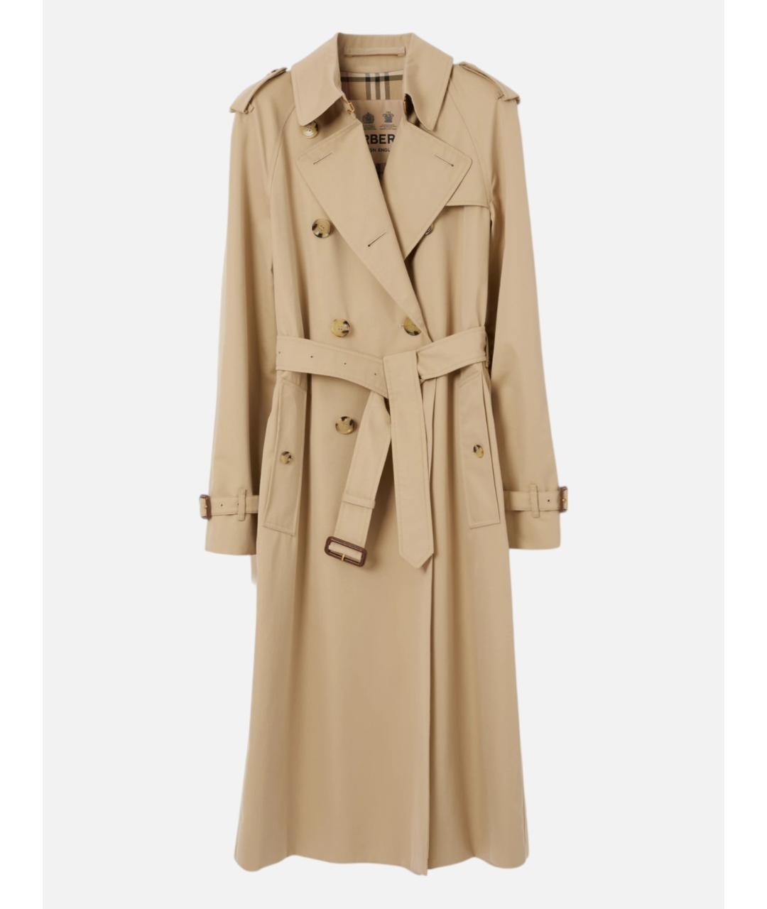 BURBERRY Бежевый хлопковый тренч/плащ, фото 5