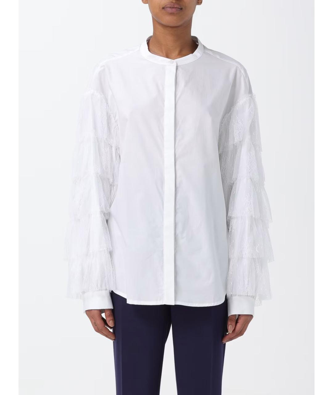 TWIN-SET Белая хлопковая блузы, фото 4