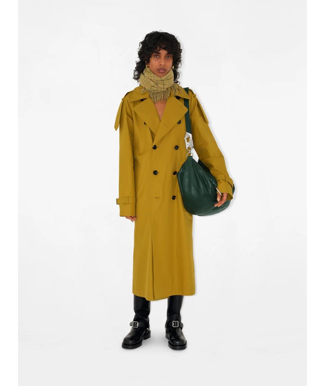 BURBERRY Горчичный хлопковый тренч/плащ, фото 2