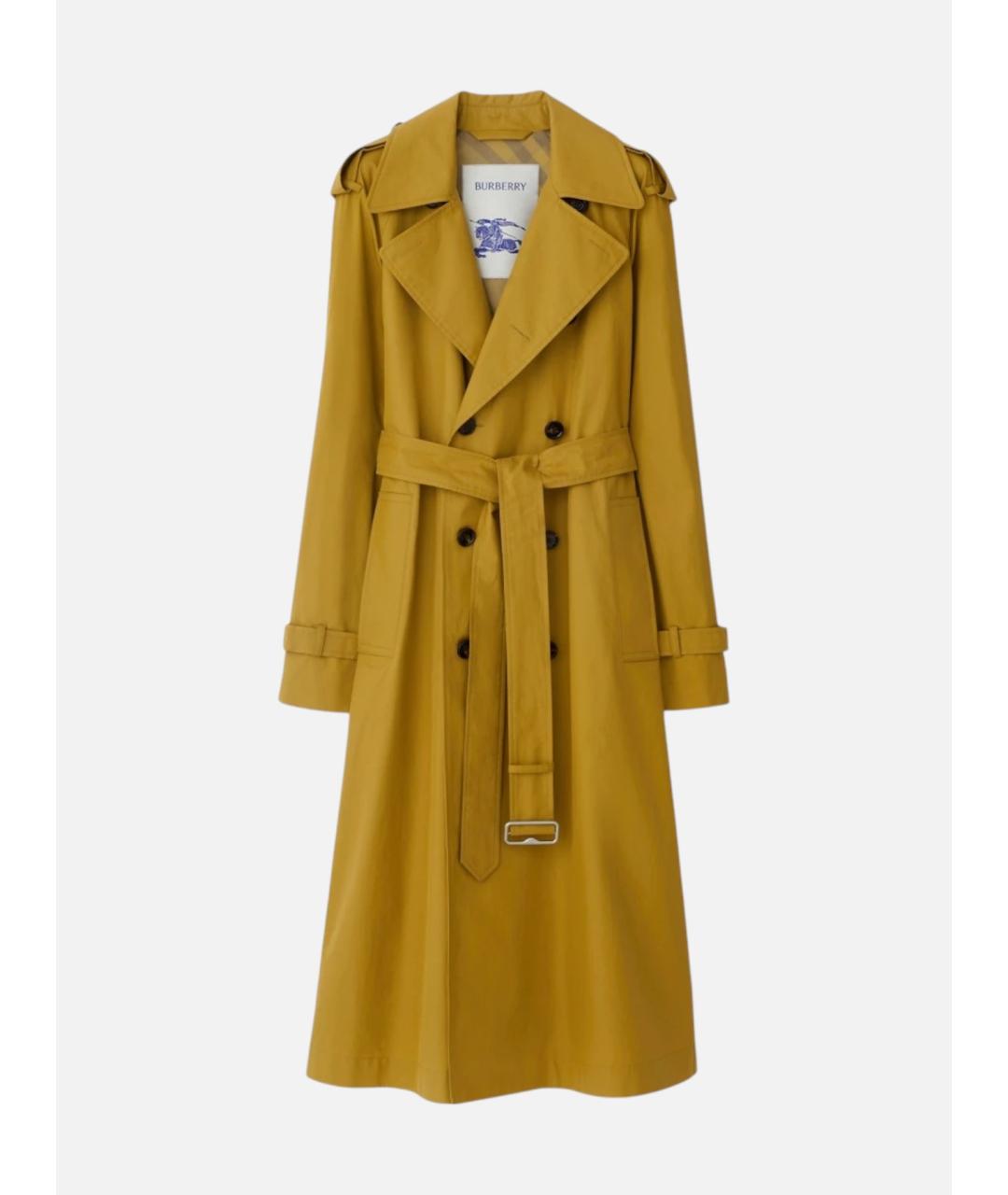 BURBERRY Горчичный хлопковый тренч/плащ, фото 5