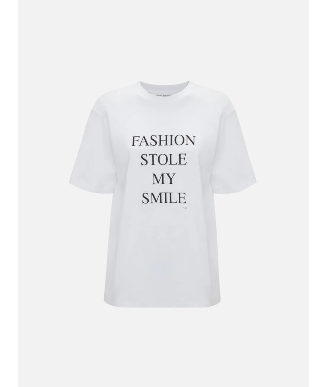 VICTORIA BECKHAM Белая хлопковая футболка, фото 6