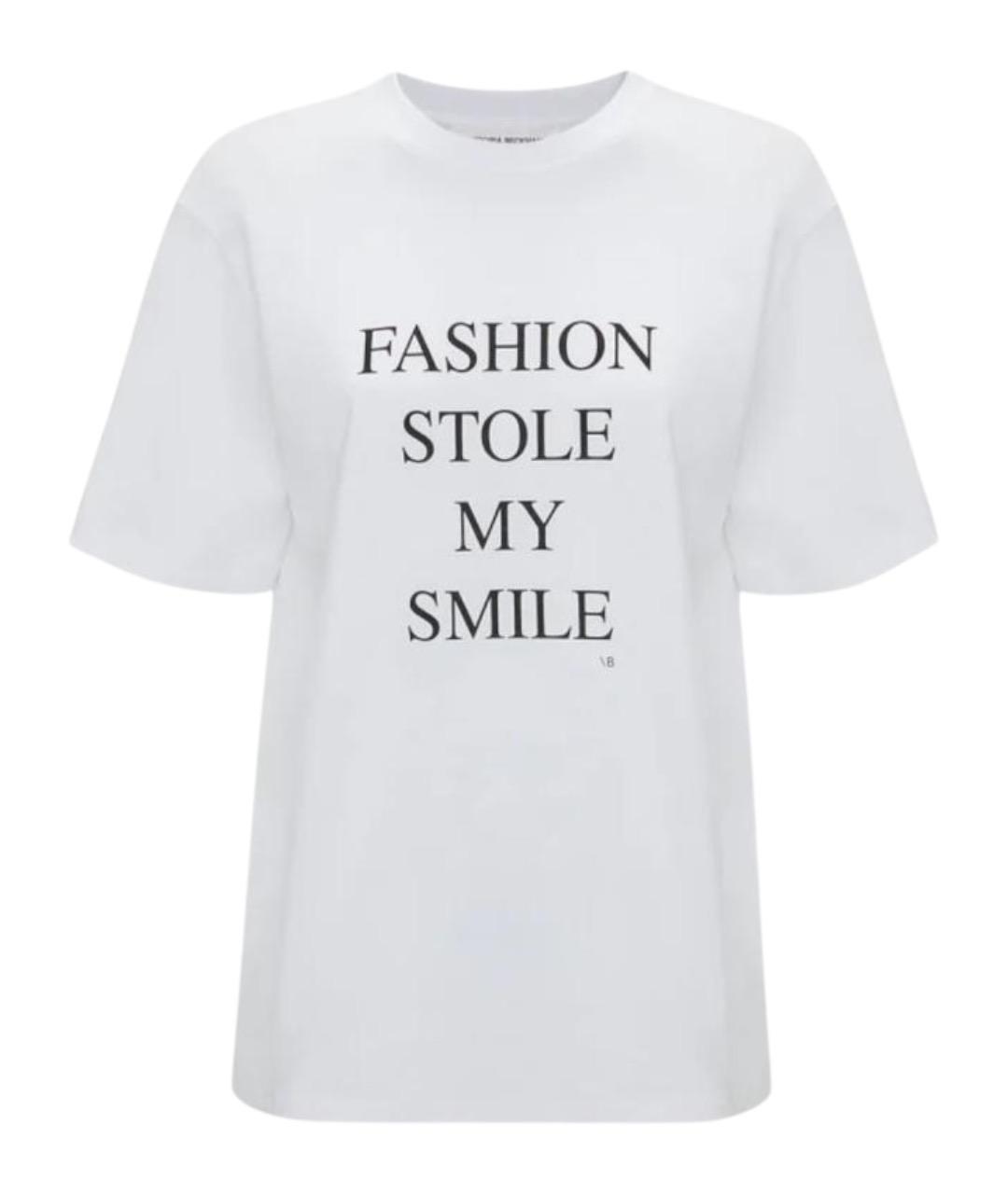 VICTORIA BECKHAM Белая хлопковая футболка, фото 1