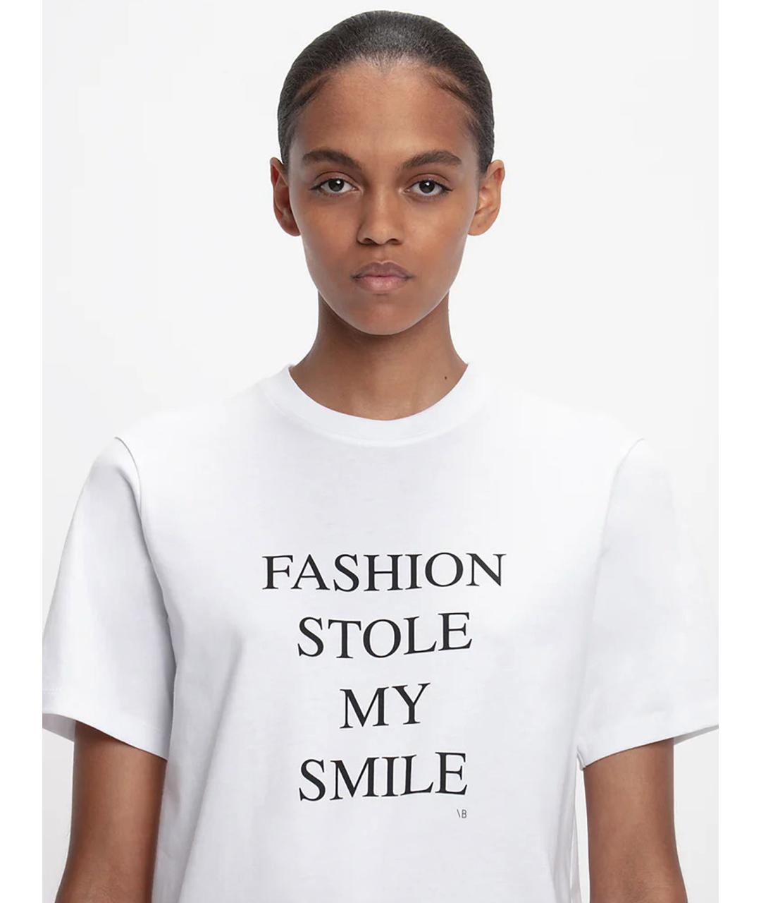 VICTORIA BECKHAM Белая хлопковая футболка, фото 5