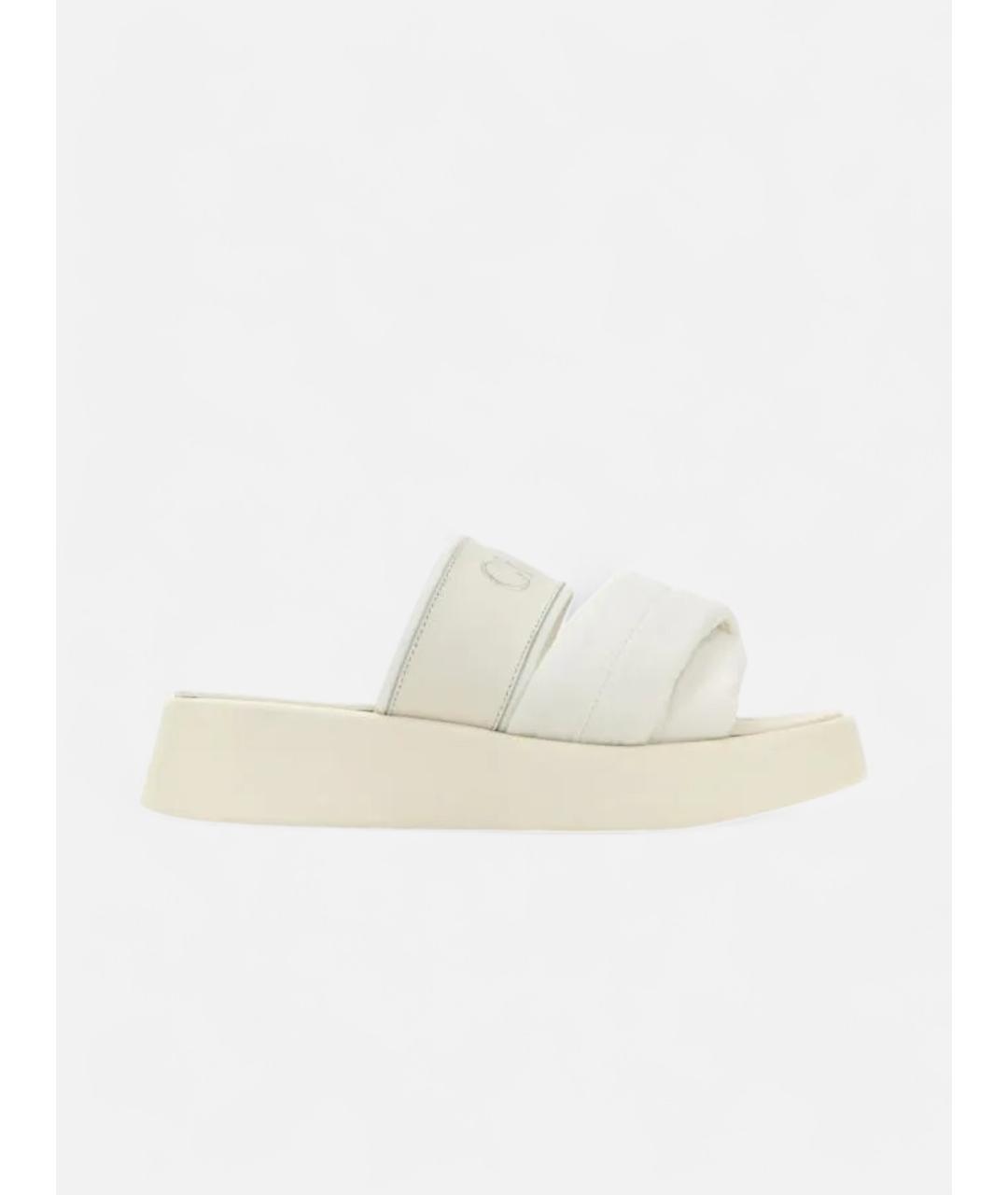 CHLOE Белые кожаные шлепанцы, фото 4