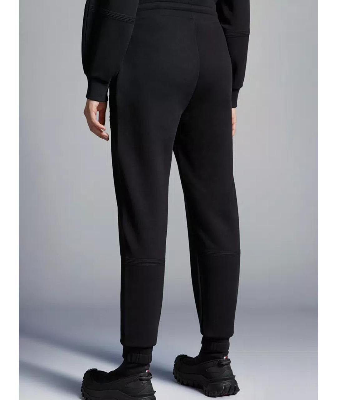MONCLER Черные хлопковые прямые брюки, фото 3