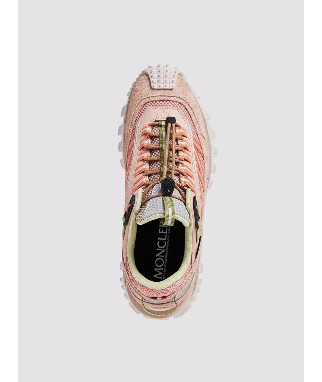 MONCLER Розовые текстильные кроссовки, фото 3