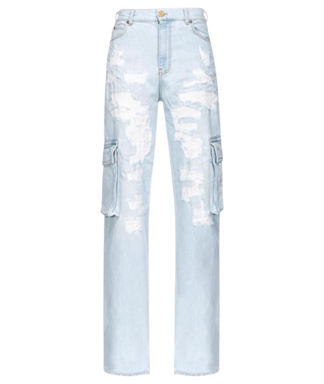 PINKO Синие хлопковые прямые джинсы, фото 1