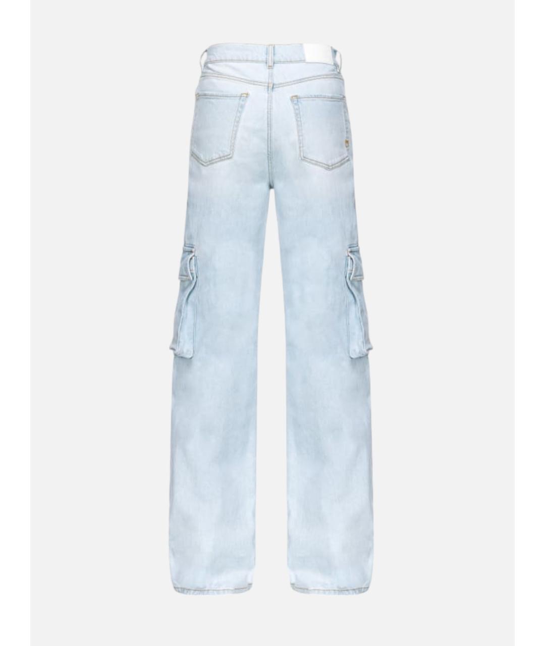 PINKO Синие хлопковые прямые джинсы, фото 2