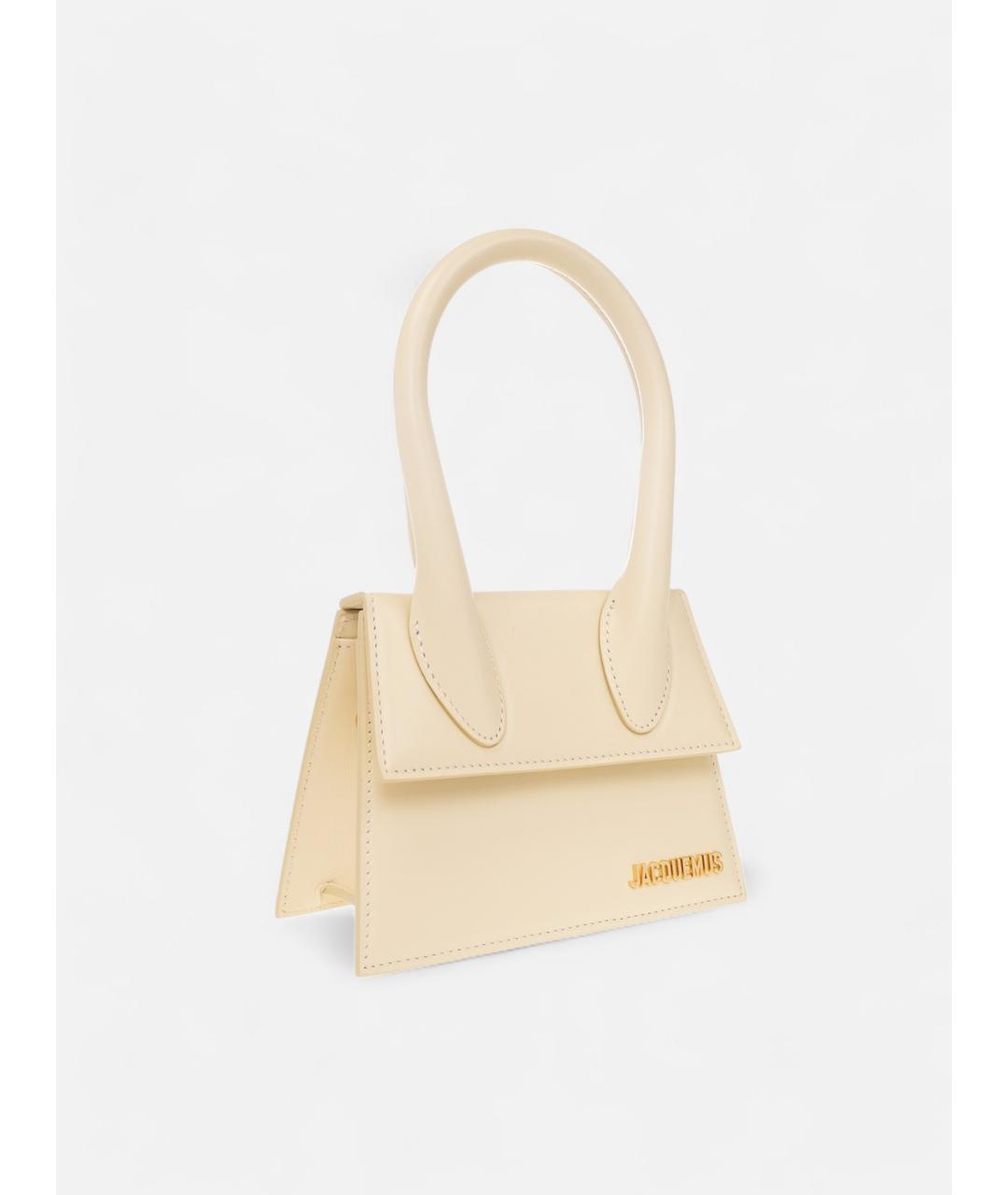 JACQUEMUS Бежевая кожаная сумка через плечо, фото 2