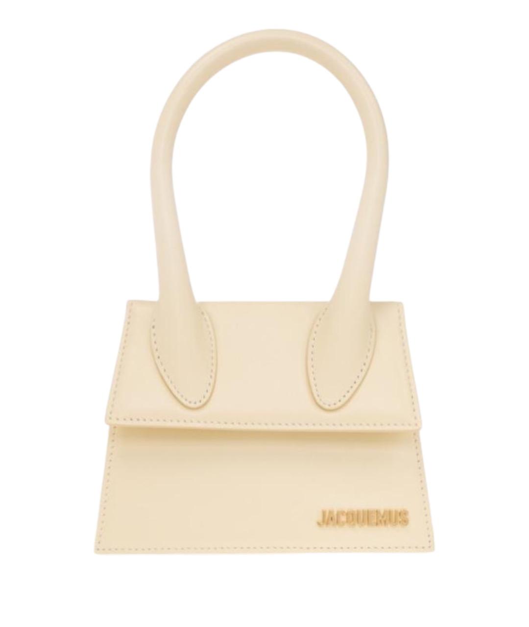 JACQUEMUS Бежевая кожаная сумка через плечо, фото 1