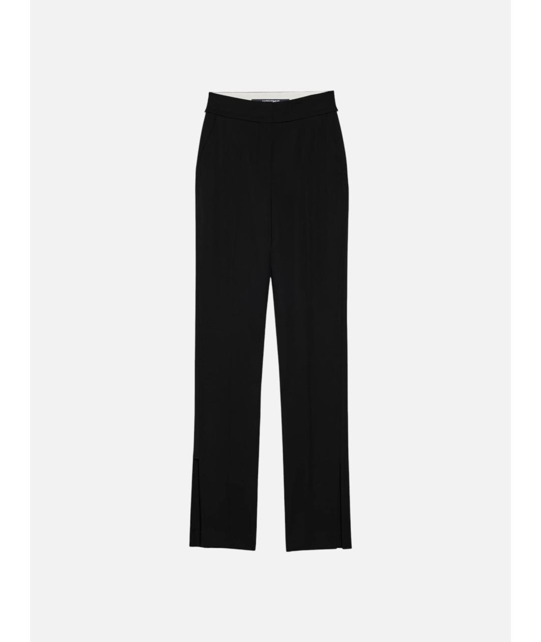 JACQUEMUS Черные шерстяные прямые брюки, фото 4