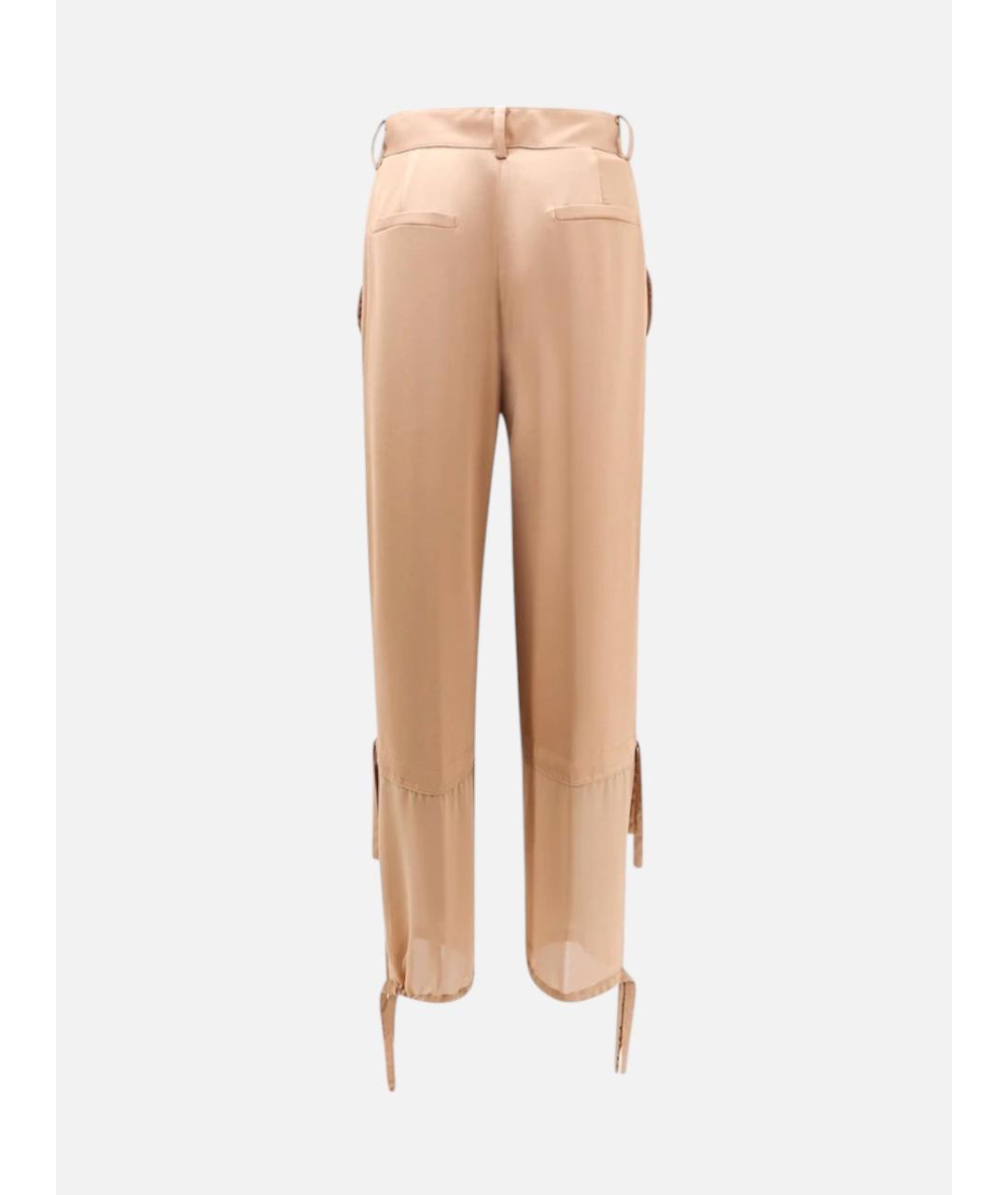PINKO Бежевые полиэстеровые прямые брюки, фото 2