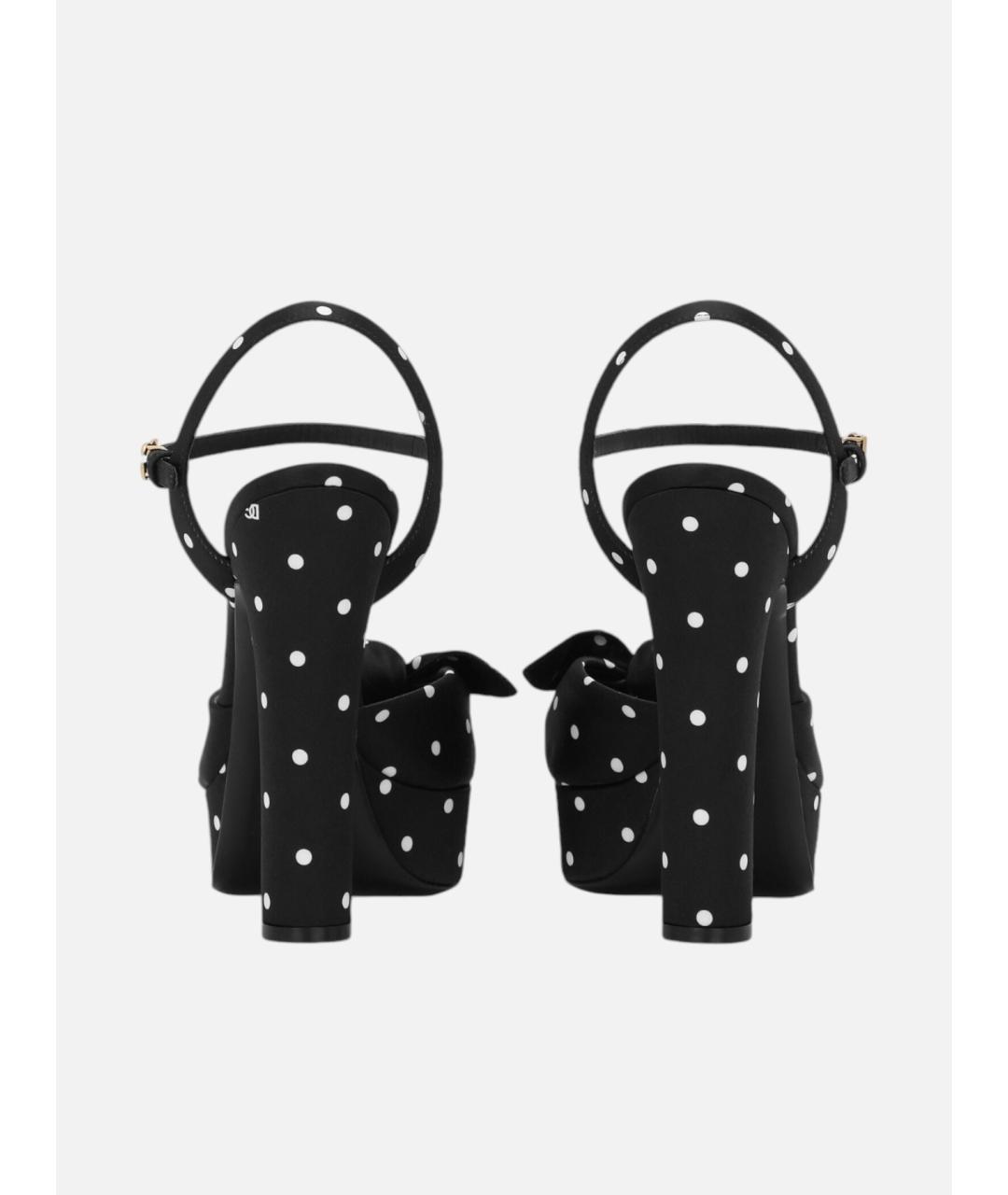 DOLCE&GABBANA Черные текстильные босоножки, фото 3