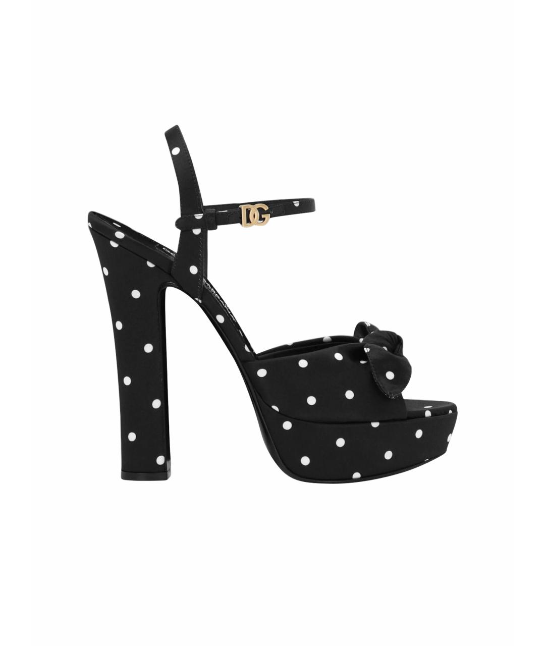 DOLCE&GABBANA Черные текстильные босоножки, фото 1