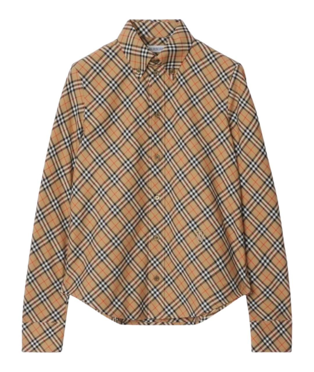 BURBERRY Бежевая хлопковая рубашка, фото 1