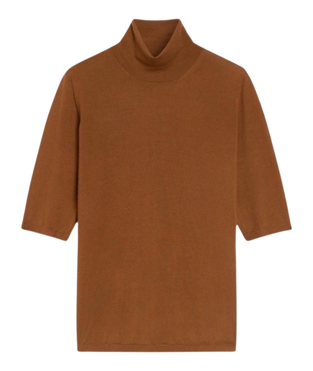 MAX MARA Коричневая шерстяная водолазка, фото 1