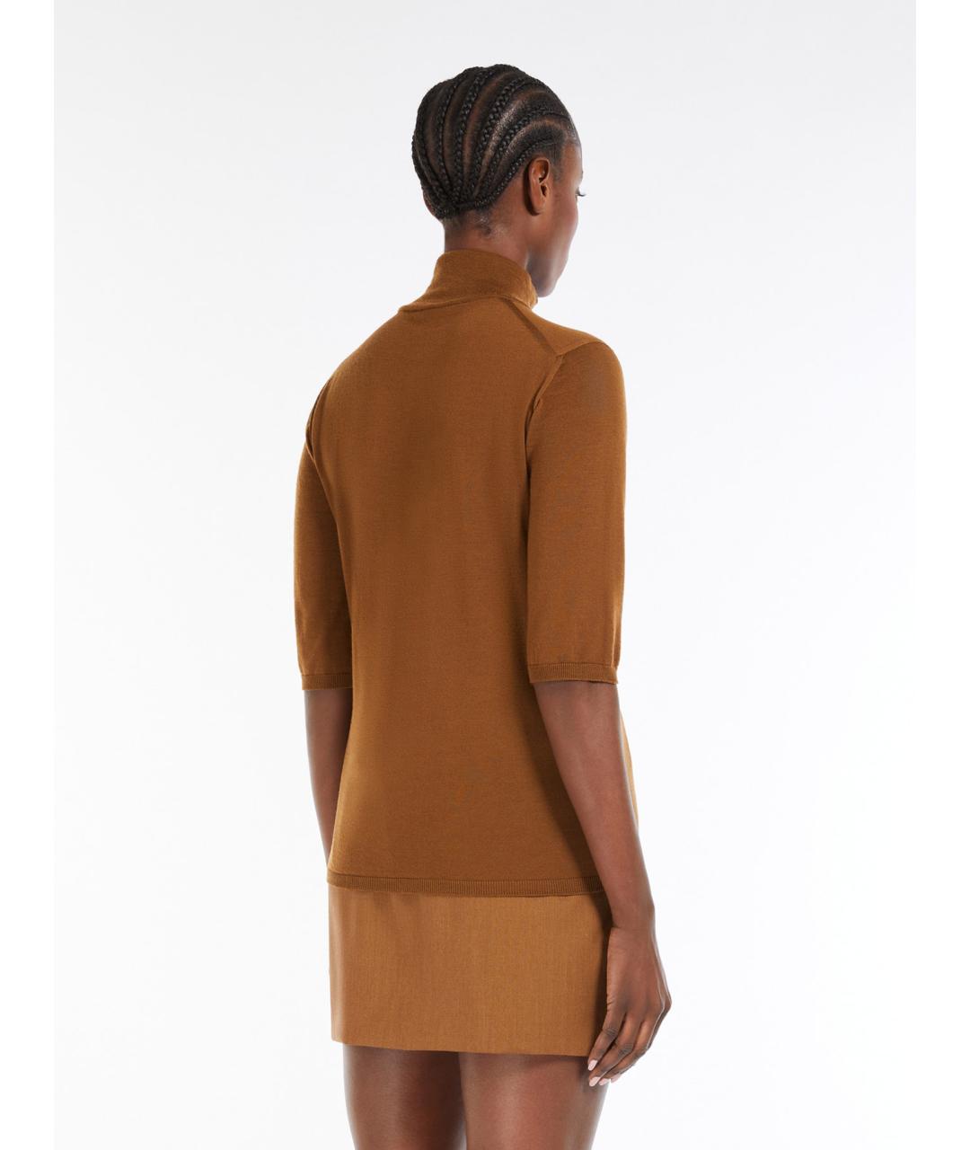 MAX MARA Коричневая шерстяная водолазка, фото 4