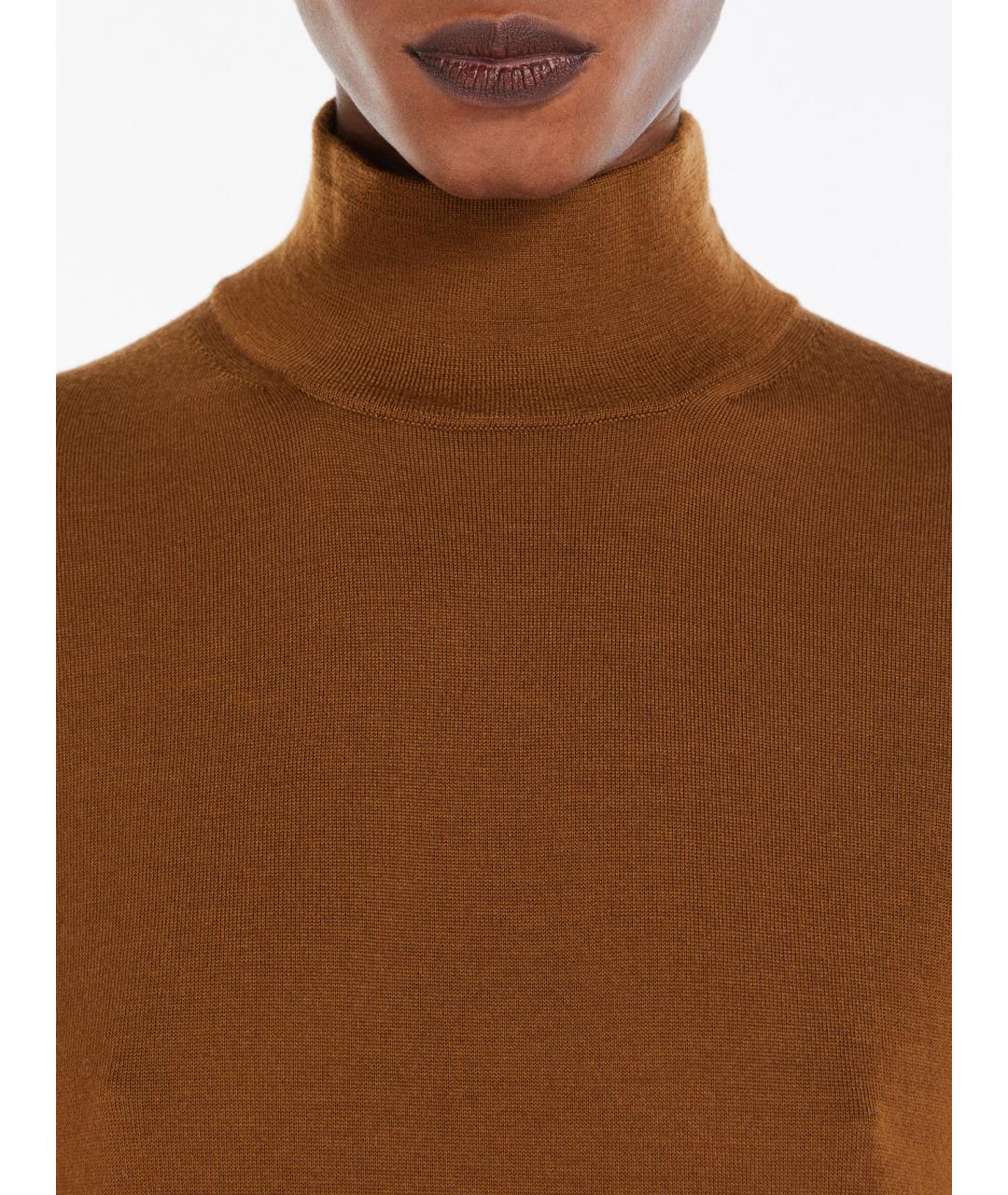 MAX MARA Коричневая шерстяная водолазка, фото 5