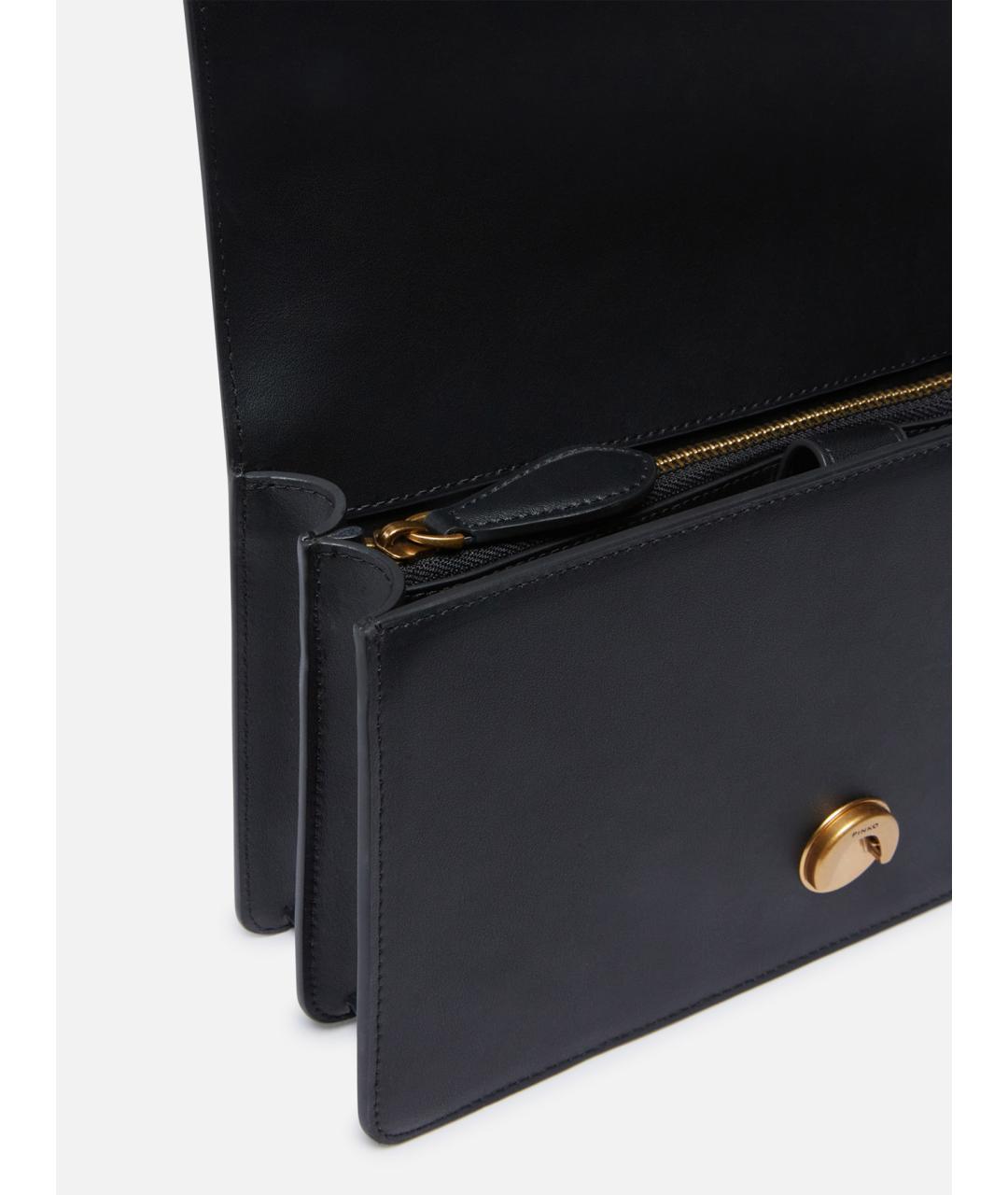 PINKO Черная кожаная сумка через плечо, фото 6