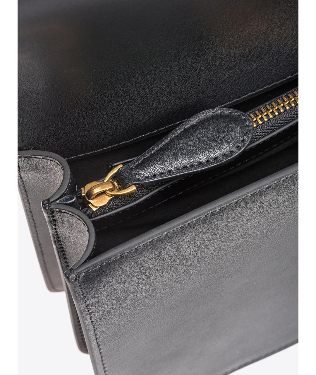 PINKO Черная кожаная сумка через плечо, фото 8