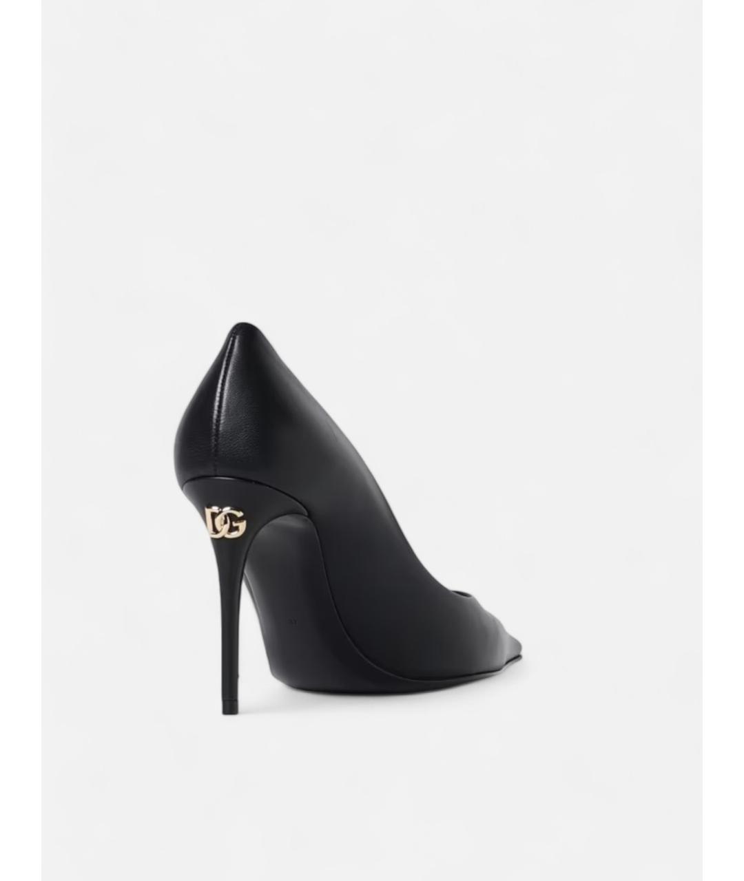 DOLCE&GABBANA Черные кожаные туфли, фото 4