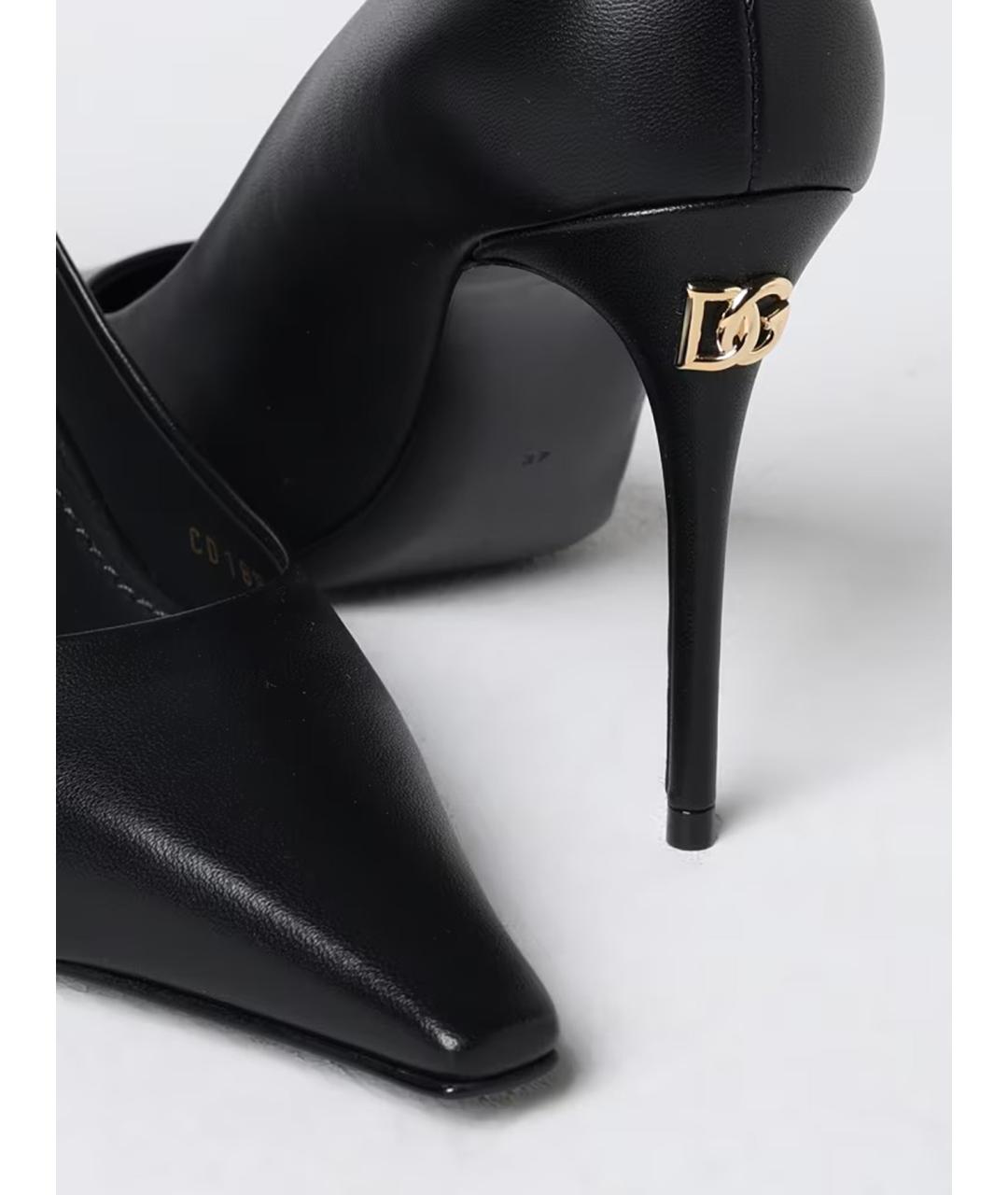 DOLCE&GABBANA Черные кожаные туфли, фото 3