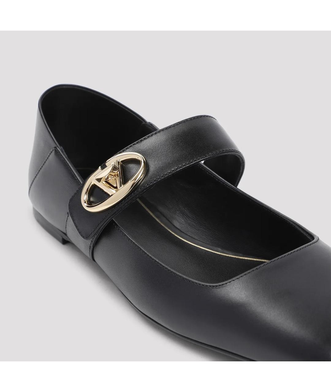 VALENTINO Черные кожаные балетки, фото 2