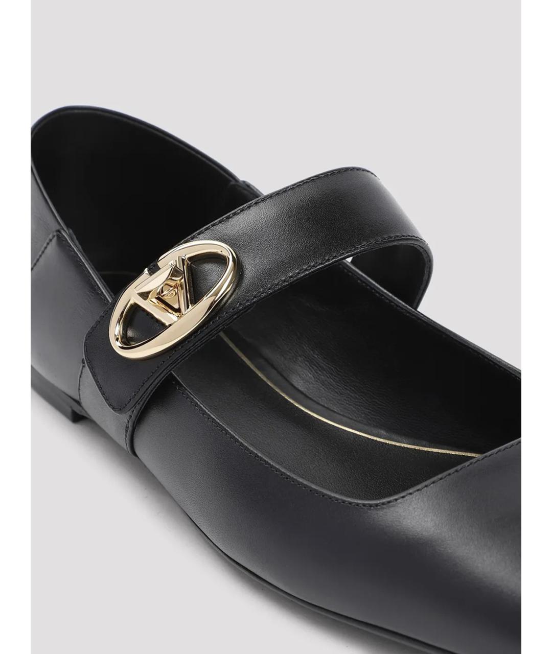VALENTINO Черные кожаные балетки, фото 3
