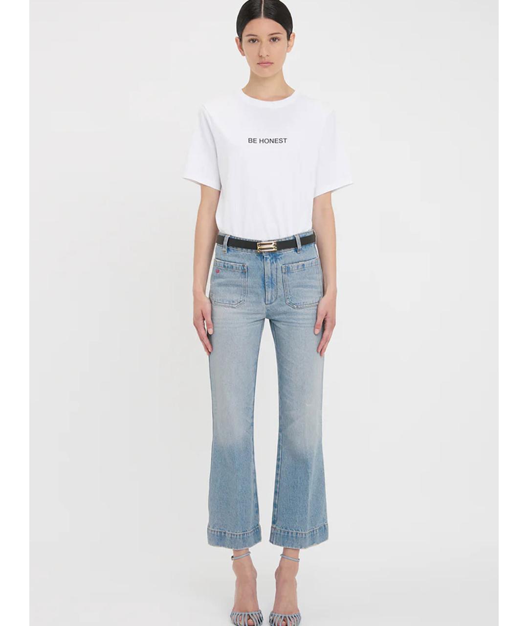 VICTORIA BECKHAM Белая хлопковая футболка, фото 2